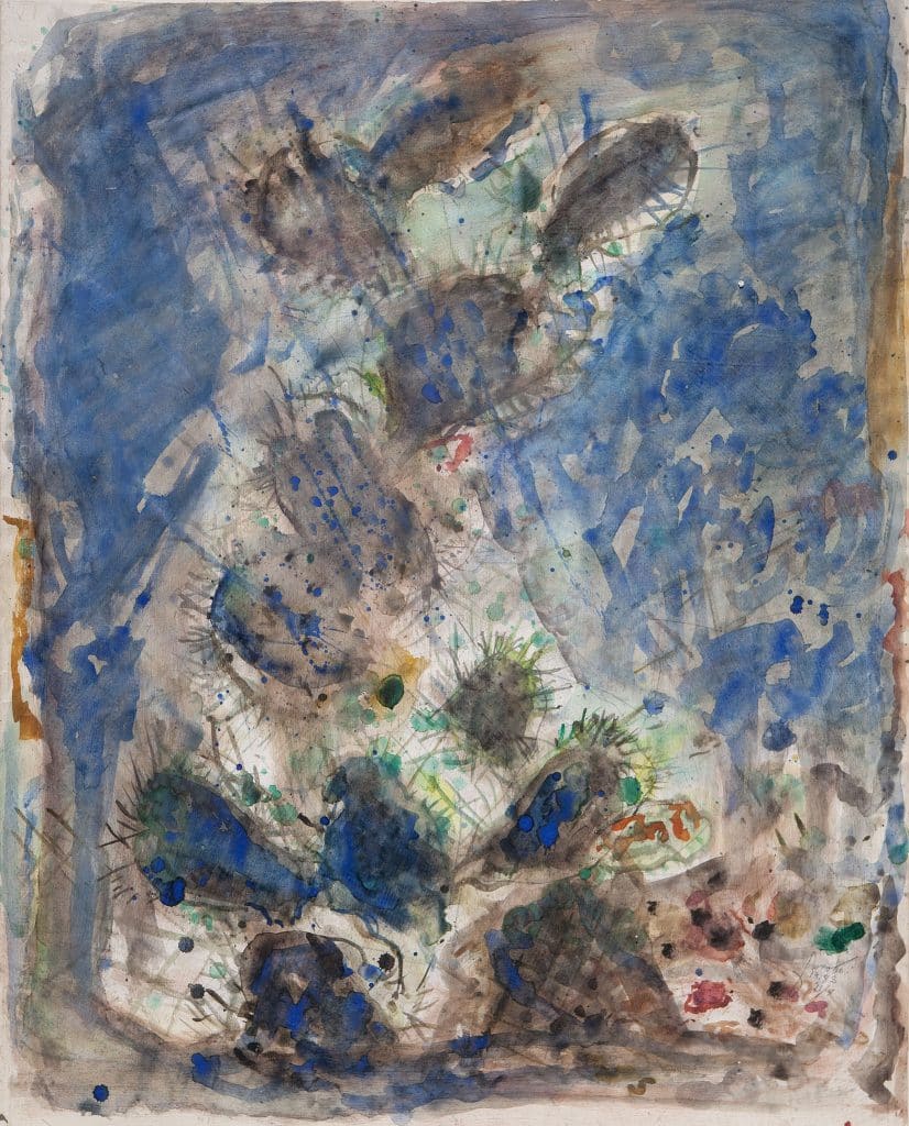"קקטוס", 1983, אקוורל ועיפרון על נייר, 75x93 ס"מ