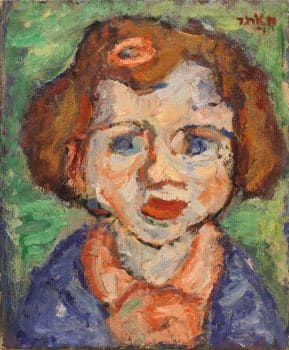 חיים אתר, "ילדה", 1951-2, שמן על בד, 38x46 ס"מ
