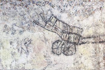 אביבית בלס ברנס, "חורטים", 2013, אקריליק, פסטל שמן, פסטל יבש, אבקת שפכטל, חול ועפרונות על עץ לבוד, 80x120 ס"מ