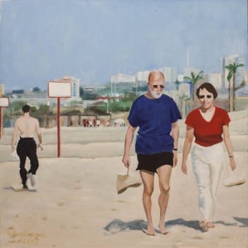 אנה פסטרנק, 2005, "ברגליים יחפות", שמן על בד, 73x73 ס"מ