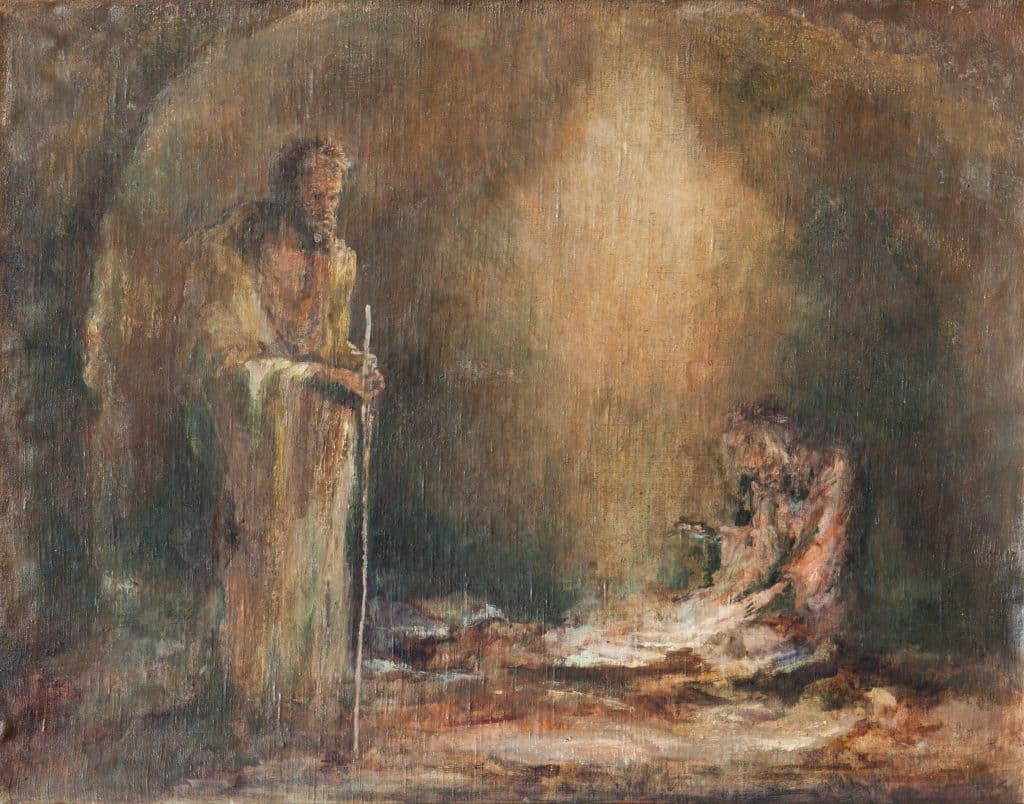אהרון אבני, "שאול בעין דור", 1944, שמן על בד, 91x72 ס"מ