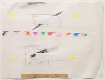 נחום טבת, 1971, עפרונות צבעוניים על נייר, 28x21 ס"מ