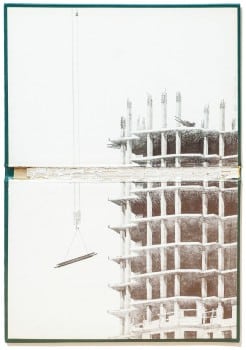 אמיר תומשוב, "Abyssus Abyssum Invocat XI", 2014, גרפיט על כריכת ספר, 31×44 ס"מ