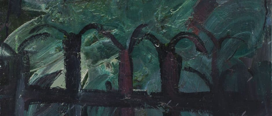 מאיר לכנר, "גדר", 2004, שמן על בד, 50x60 ס"מ