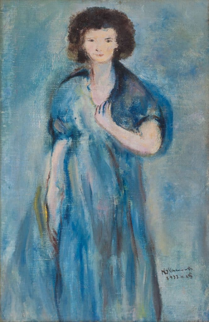 יוסף קוסונוגי, "דמות אישה", 1933, שמן על בד, 25x39 ס"מ