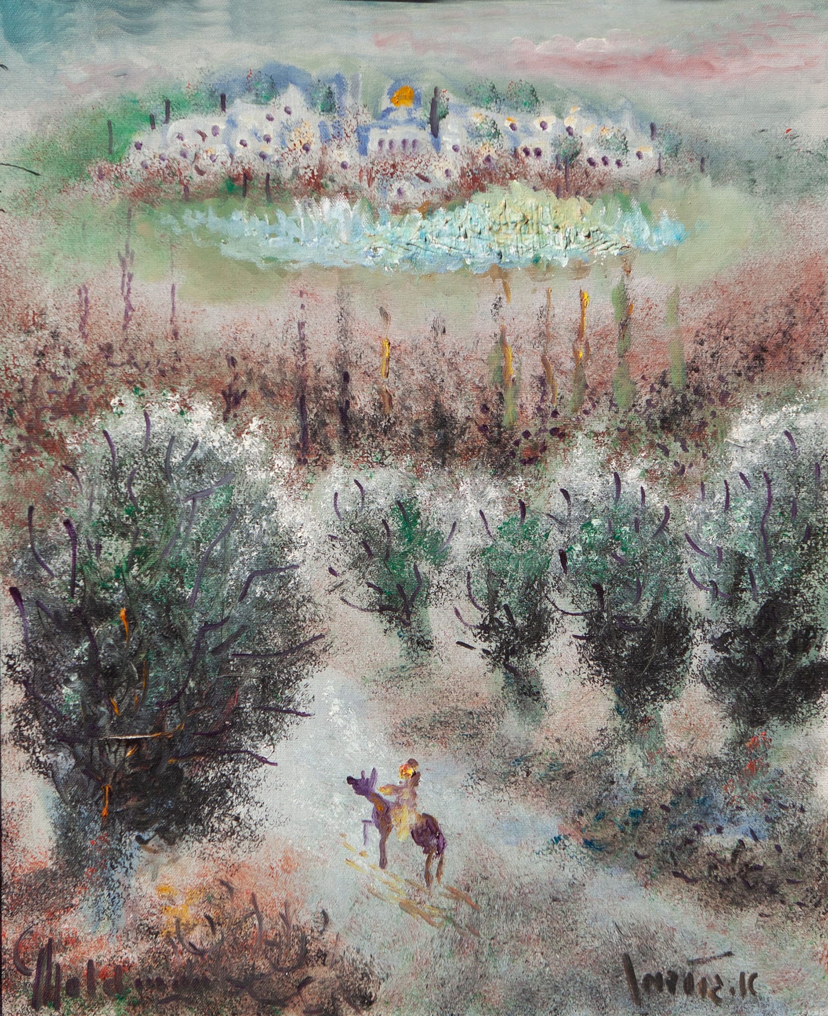 אלברט גולדמן, "הרי ירושלים", שמן על בד, 60x48 ס"מ
