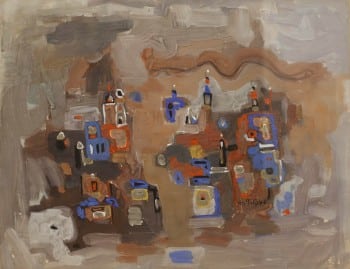 אפרים מודזלביץ, 1956, גואש על קרטון, 40x52 ס"מ