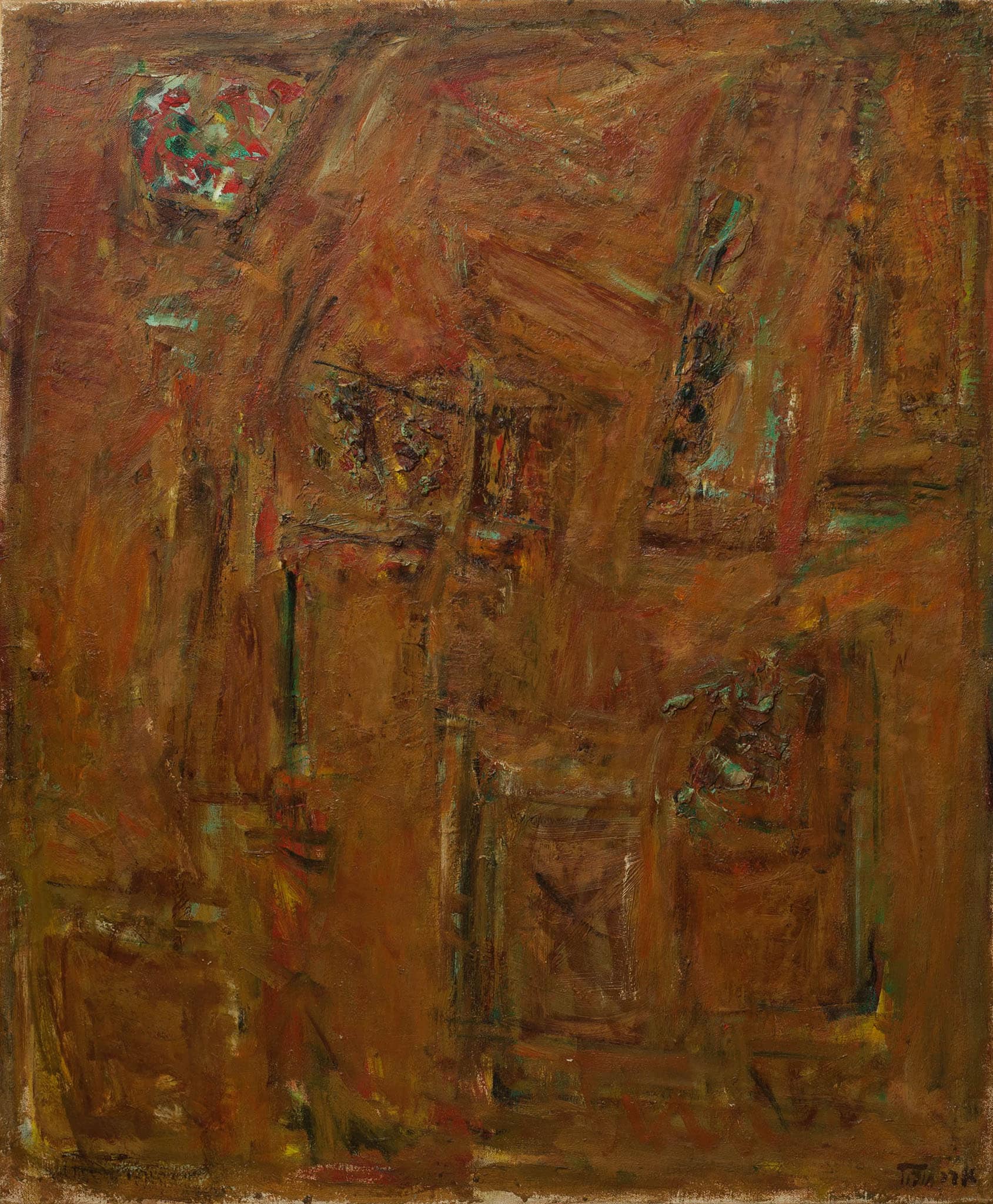 פנחס אברמוביץ', 1963, שמן על בד, 80x66 ס"מ