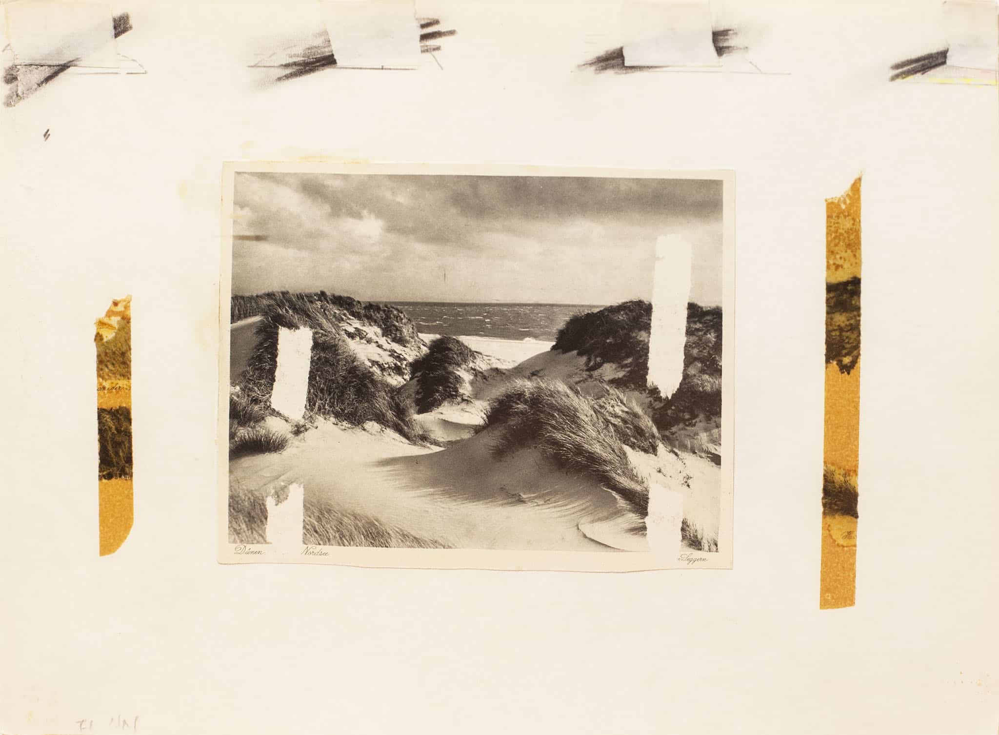 נחום טבת, 1971, קולאז' על נייר, 25x34 ס"מ