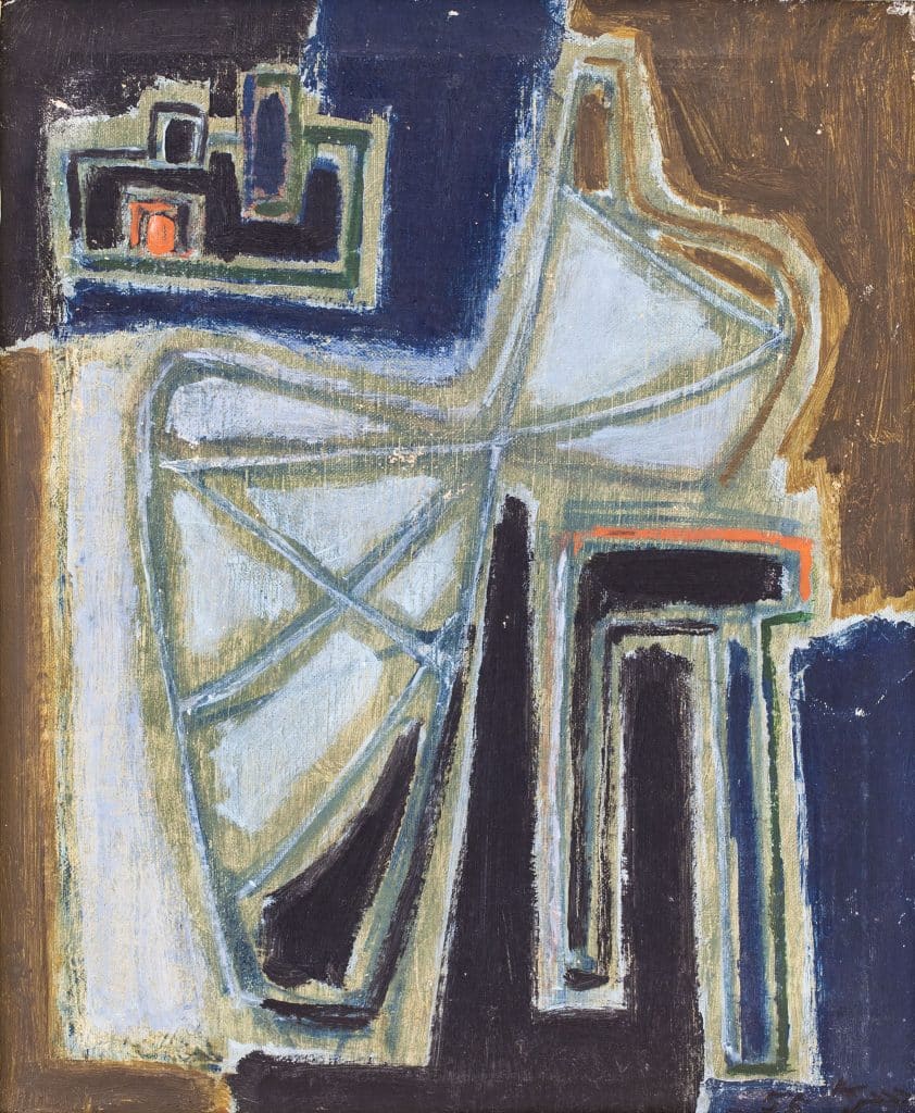 אהרון כהנא, "אהרון הנביא", 1955, שמן על בד, 37x45 ס"מ