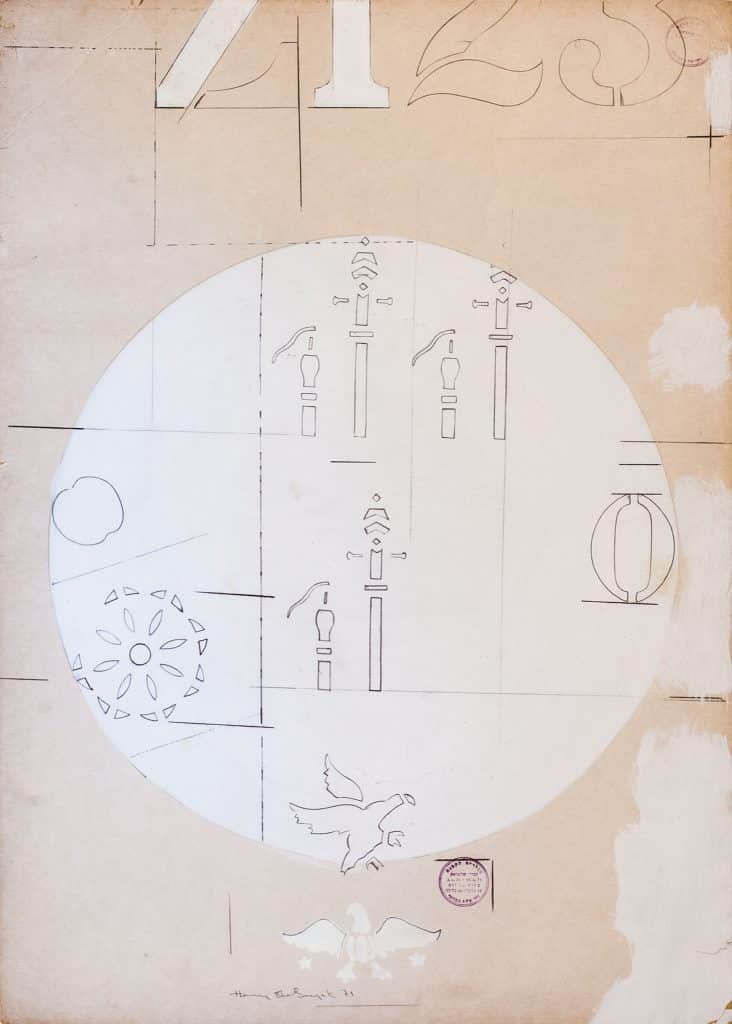 הנרי שלזניאק, 1971, טכניקה מעורבת על נייר, 50x70 ס"מ