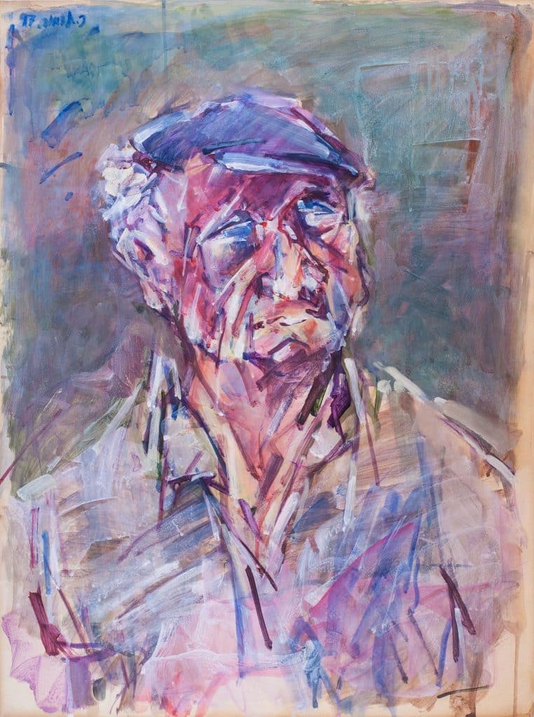 צבי תדמור, "דיוקן", 1997, אקריליק על נייר, 50x70 ס"מ
