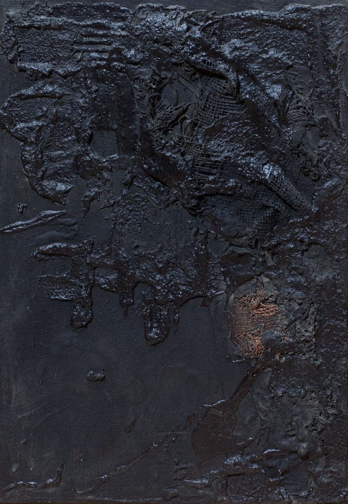 איקה בראון, "פריז", 1961, טכניקה מעורבת על בד, 38x55 ס"מ