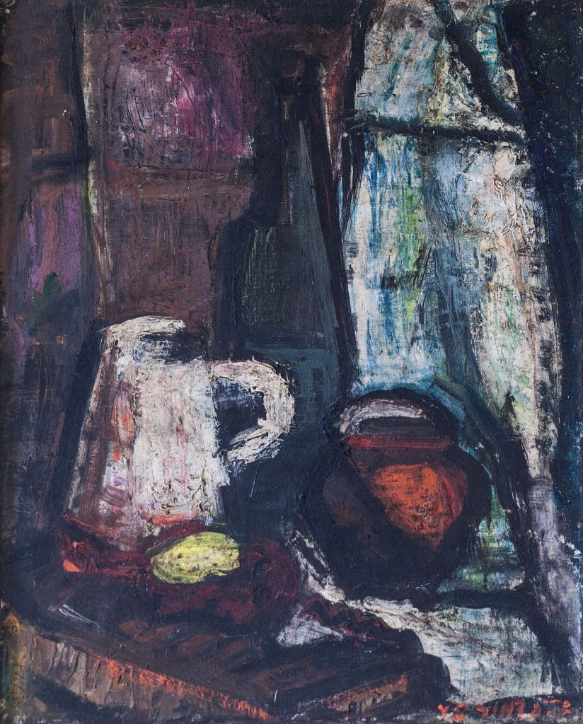 צבי תדמור, "טבע דומם", 1948, שמן על בד, 33x41 ס"מ