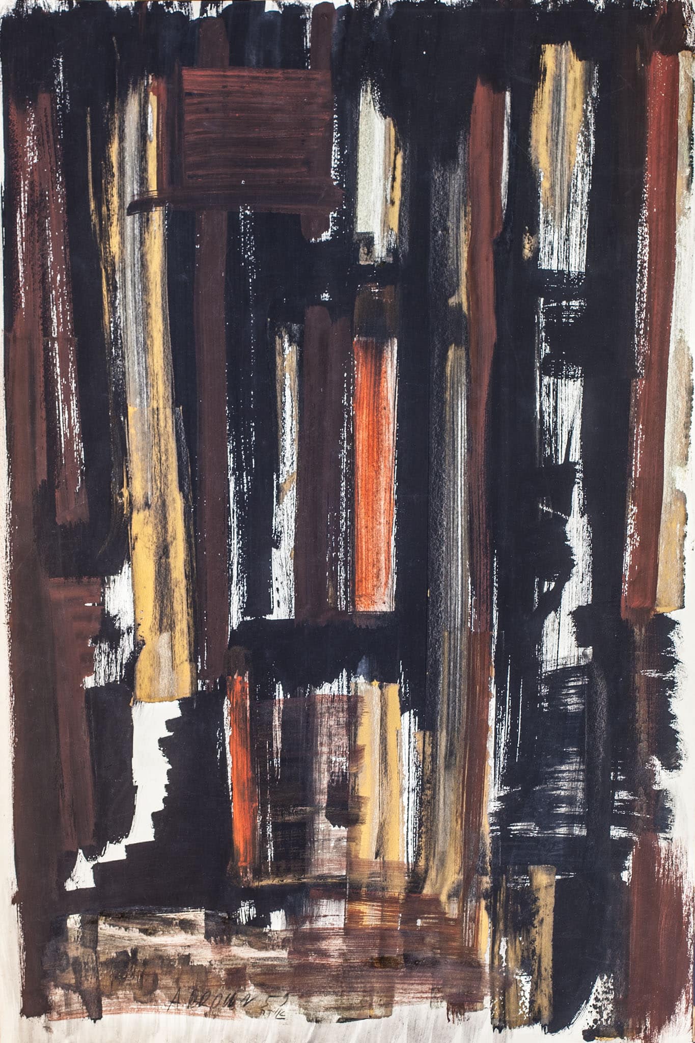 איקה בראון, "ללא כותרת", 1959, גואש על נייר, 60x40 ס"מ